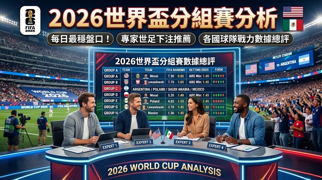 2026世界盃分組賽分析》每日最穩盤口！